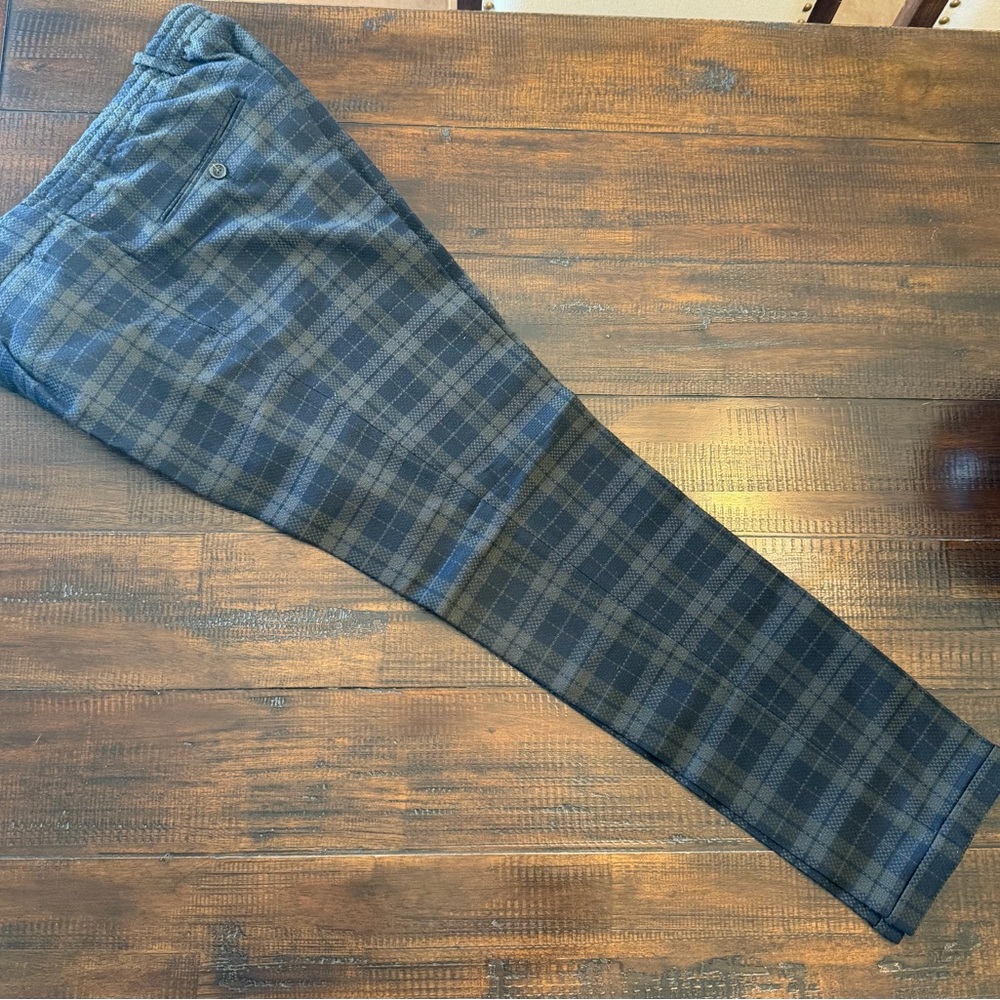 Scotch & Soda Men's Plaid Chinos - Blue and Gray 32W & 32L